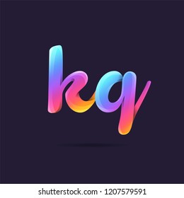 Letters K G, K & G 3D logo, multi colour gradient letters icon vector template.