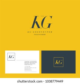 Letters K & G joint logo icon with business card vector template.
