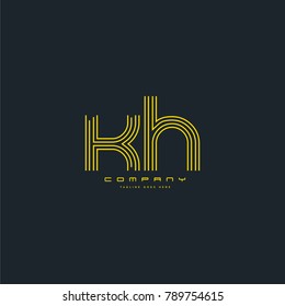 Letters K & H joint logo icon. Stroke letter vector element.
