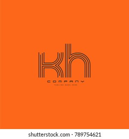 Letters K & H joint logo icon. Stroke letter vector element.
