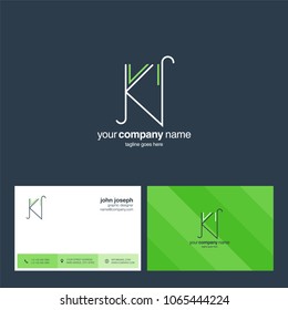 Letters K I, K & I joint logo icon with business card vector template.