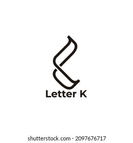 letters k infinity linear curves geometric simple logo vector