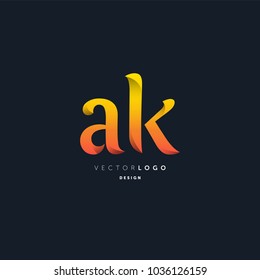 Letters A K joint logo icon vector element.