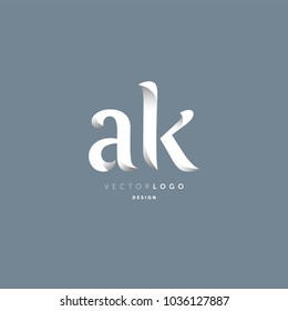 Letters A K joint logo icon vector element.