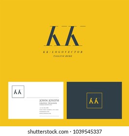 Letters K K, K & K joint logo icon with business card vector template.


