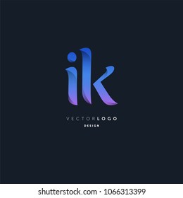 Letters I & K joint logo icon vector element.
