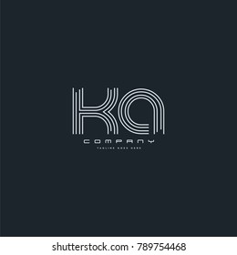 Letters K & A joint logo icon. Stroke letter vector element.
