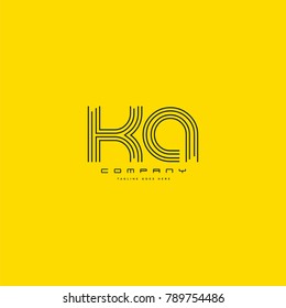 Letters K & A joint logo icon. Stroke letter vector element.
