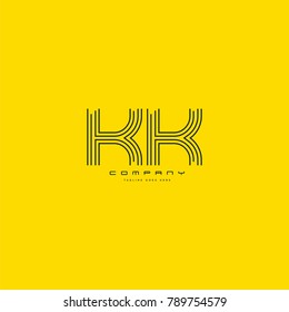 Letters K & K joint logo icon. Stroke letter vector element.
