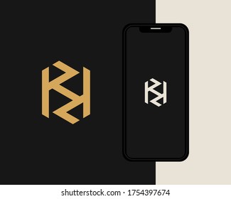 Letters K and K or KK line logo design. Linear minimal stylish emblem. Luxury elegant vector element. Premium business logotype. Graphic alphabet symbol for corporate business identity