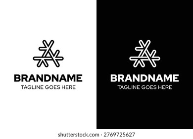 Letters K or KKK Triangle Logo, symbolizing stability, structure, and dynamic balance