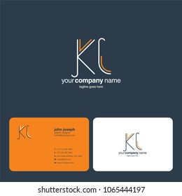 Letters K L, K & L joint logo icon with business card vector template.