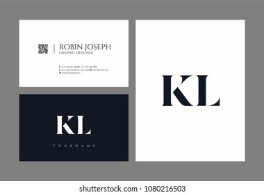 Letters K L, K & L joint logo icon with business card vector template.