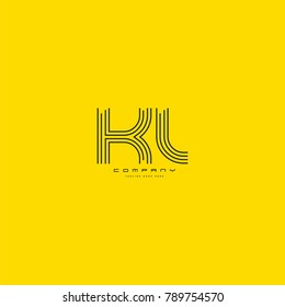 Letters K & L joint logo icon. Stroke letter vector element.
