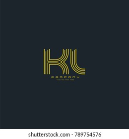 Letters K & L joint logo icon. Stroke letter vector element.
