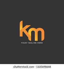 Letters K M joint logo icon vector template.
