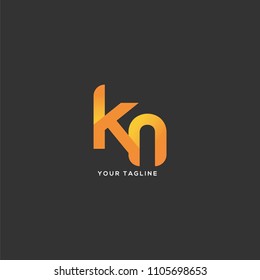 Letters K N joint logo icon vector template.
