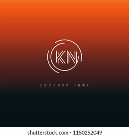 Letters K N Joint logo icon vector element.