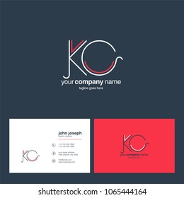 Letters K O, K & O joint logo icon with business card vector template.