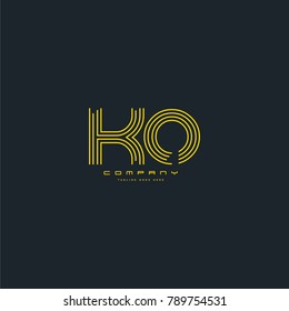 Letters K & O joint logo icon. Stroke letter vector element.
