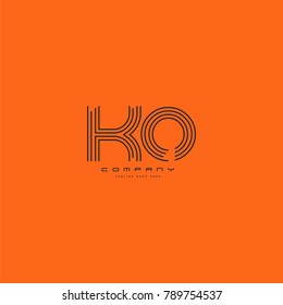 Letters K & O joint logo icon. Stroke letter vector element.
