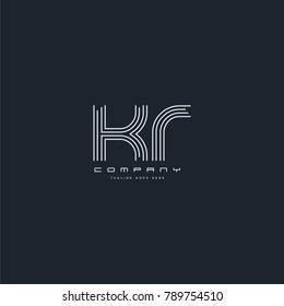 Letters K & R joint logo icon. Stroke letter vector element.

