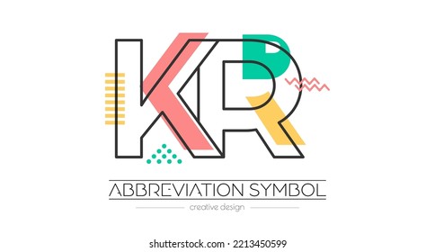 Letras K y R. Fusión de dos letras. Símbolo inicial de logotipo o abreviatura. Ilustración vectorial para diseño creativo e ideas creativas. Estilo plano.