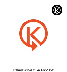 Letters K Reset arrow or any Re- logo design