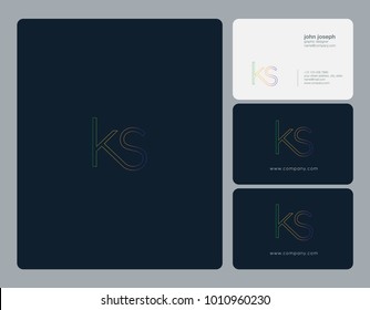 Letters K S, K & S joint logo icon with business card vector template.