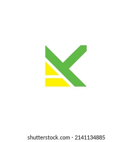 Letras A y K símbolo cuadrado simple vector de logotipo