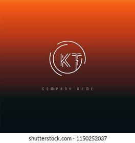 Letters K T Joint logo icon vector element.