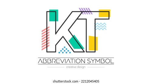 Letras K y T. Fusión de dos letras. Símbolo inicial de logotipo o abreviatura. Ilustración vectorial para diseño creativo e ideas creativas. Estilo plano.