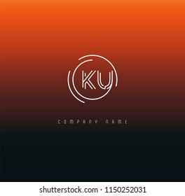 Letters K U Joint logo icon vector element.
