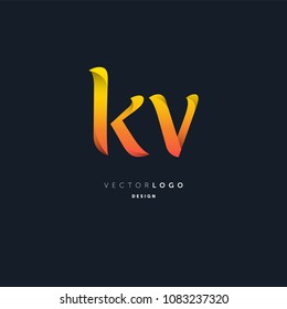Letters K & V joint logo icon vector element.
