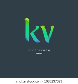 Letters K & V joint logo icon vector element.
