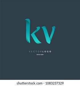 Letters K & V joint logo icon vector element.
