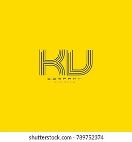 Letters K & V joint logo icon. Stroke letter vector element.

