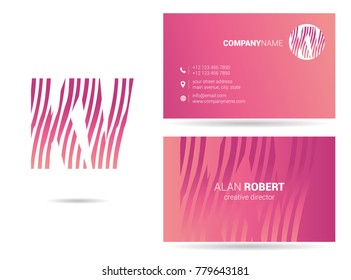 Letters K V Logo icon with Business Card Template Vector.