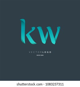 Letters K & W joint logo icon vector element.
