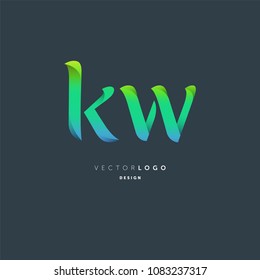 Letters K & W joint logo icon vector element.
