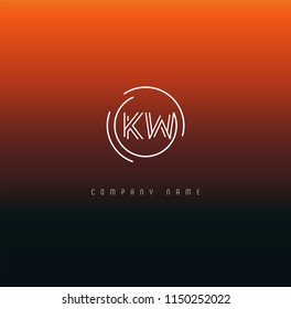 Letters K W Joint logo icon vector element.