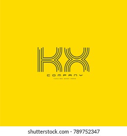 Letters K & X joint logo icon. Stroke letter vector element.
