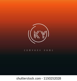 Letters K Y Joint logo icon vector element.