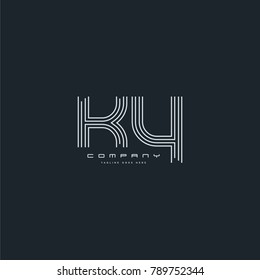 Letters K & Y joint logo icon. Stroke letter vector element.
