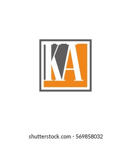 Letters KA orange gray
