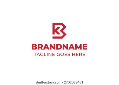 Letras KB o BK Monogram Logo, adecuado para cualquier negocio con iniciales BK KB