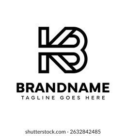 Letters KB Monogram Logo, suitable for any business with KB or BK initials