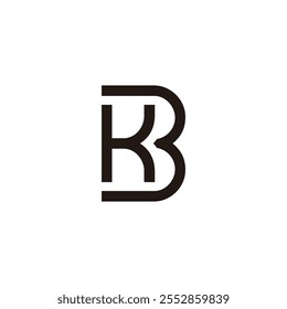 letters kb simple geometric linear logo vector 