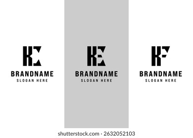Buchstaben KC KE KF Logo Set, für KC CK KE EK KF FK Initialen