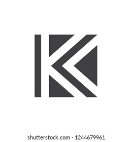letters kc square negative space brand logo